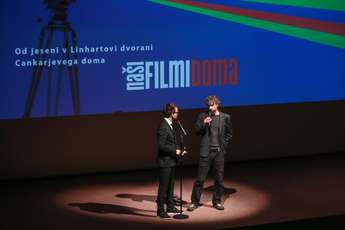 Družinica-Naši filmi doma-Nejc Šmit (moderator) in Jan Cvitkovič (scenarist in režiser). Foto: L…