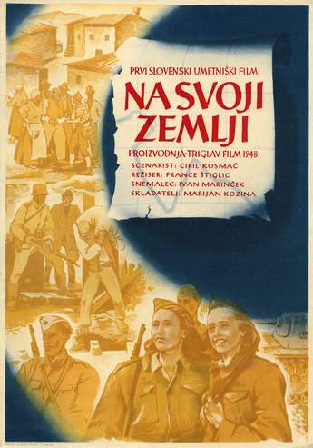 Plakat Na svoji zemlji - arhiv Slovenske kinoteke