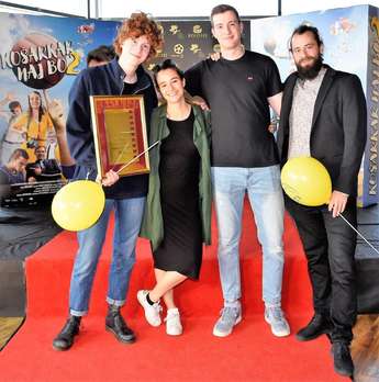 Podelitev zlate role_Košarkar naj bo 2_Matija Brodnik_Gaja Filač_Klemen Kostrevc_Boris Bezić_Fot…