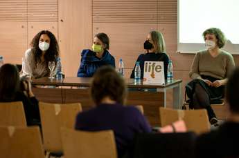 Sonja Prosenc, Petra Seliškar, Leyla Yilmaz (režiserke), Zsofia Ruttkay (scenaristka) - Foto: Ma…