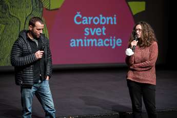 Jaka Ivanc (režiser in koscenarist) in Viva Videnović (producentka) - Foto: Katja Goljat