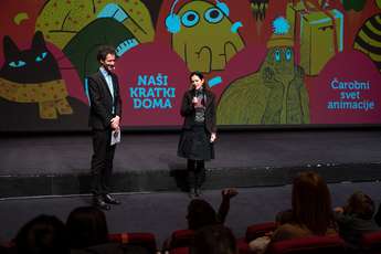Toni Cahunek (moderator) in Katarina Nikolov (režiserka) - Foto: Katja Goljat