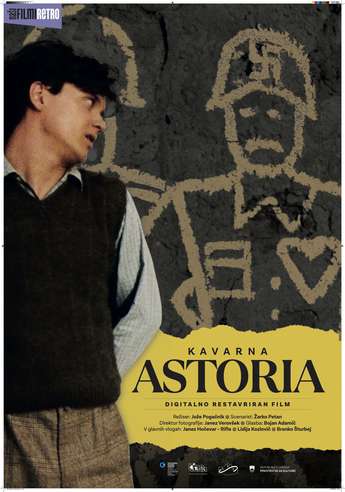 Plakat filma Kavarna Astoria. Avtor plakata Boštjan Lisec