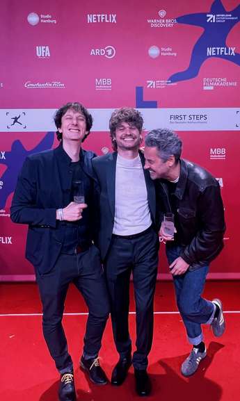 Jurij Drevenšek ob prejemu nagrade v Berlinu - Foto: osebni arhiv