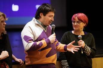 Gregor Andolšek in Mateja Zorn (moderatorka) - Foto: Matjaž Rušt